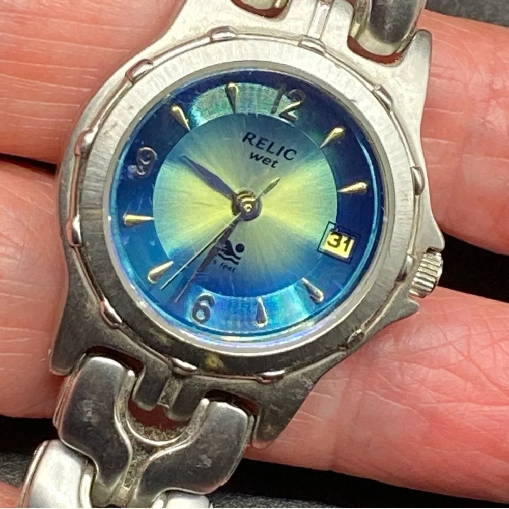 RELIC Wet Blue Water Resistant Calendar Womens Wrist Watch